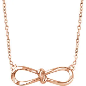 14K Rose Bow 18" Necklace