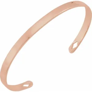 14K Rose Gold Engravable Cuff 7" Bracelet