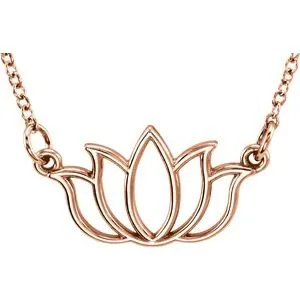 14K Rose Tiny Posh® Lotus 16-18" Necklace