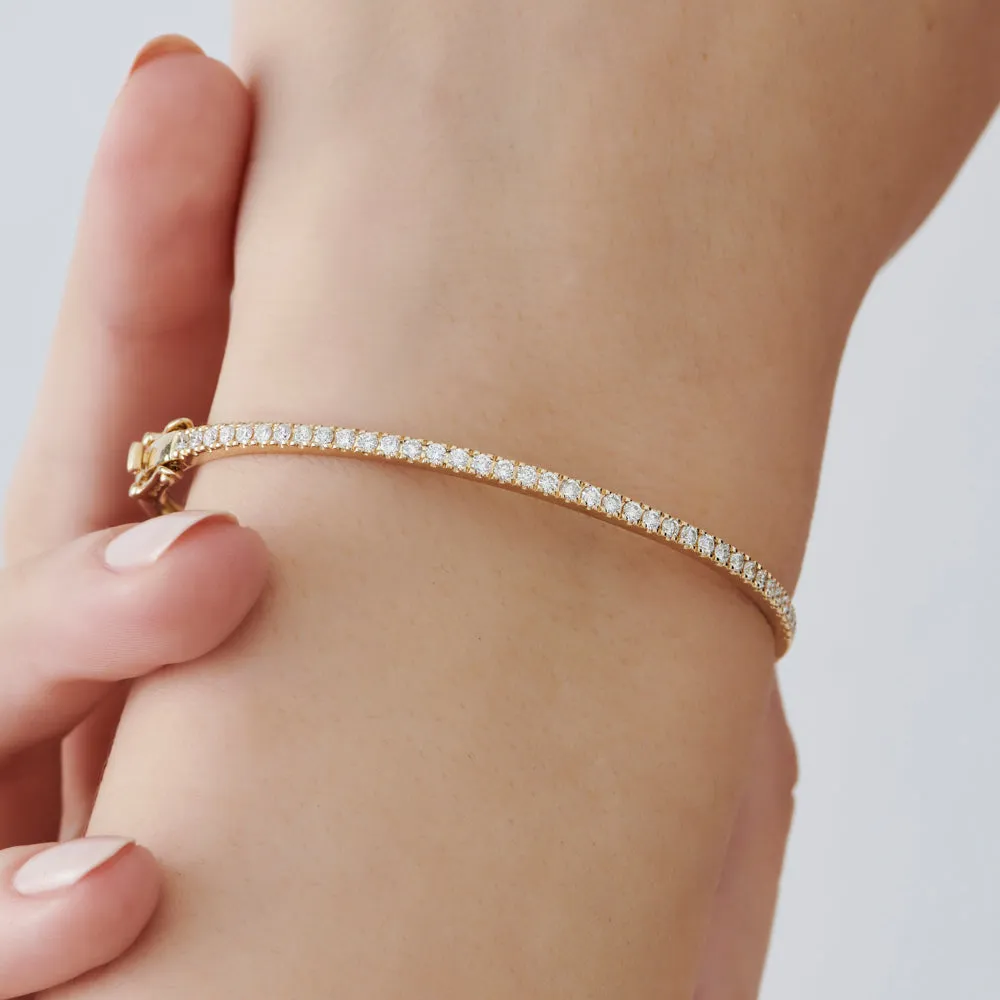 14k Stacking Micro Pave Diamond Bangle 0.90 ctw