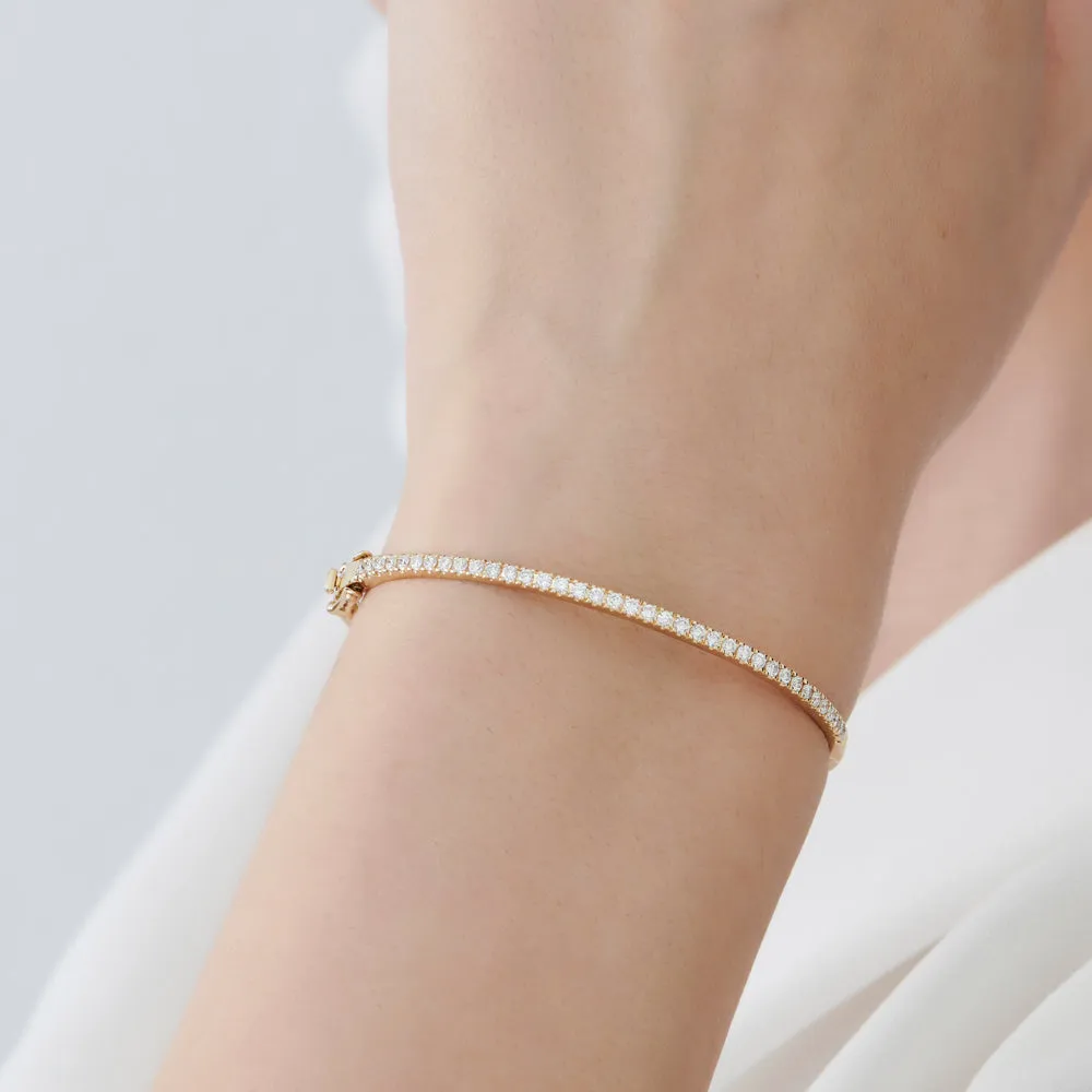 14k Stacking Micro Pave Diamond Bangle 0.90 ctw