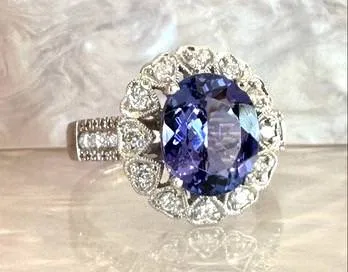 14k Tanzanite and Diamond Ring