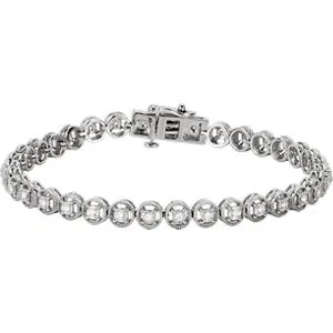 14K White 1/2 CTW Diamond Line 7.25" Bracelet