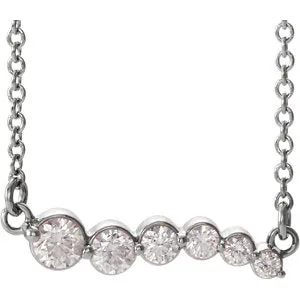 14K White 1/4 CTW Diamond Graduated 16" Necklace