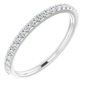 14K White 1/5 CTW Diamond Band for 6x6 mm Cushion Ring