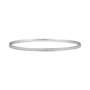 14k White Gold 1 1/2 CTW Diamond Bangle Bracelet