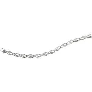 14k White Gold 1 1/3 CTW Diamond Geometric Link Bracelet