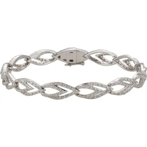 14k White Gold 1 1/3 CTW Diamond Geometric Link Bracelet