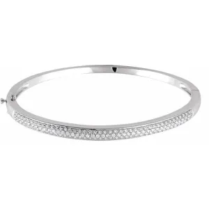 14K White Gold 1 CTW Natural Diamond Pavé Bracelet