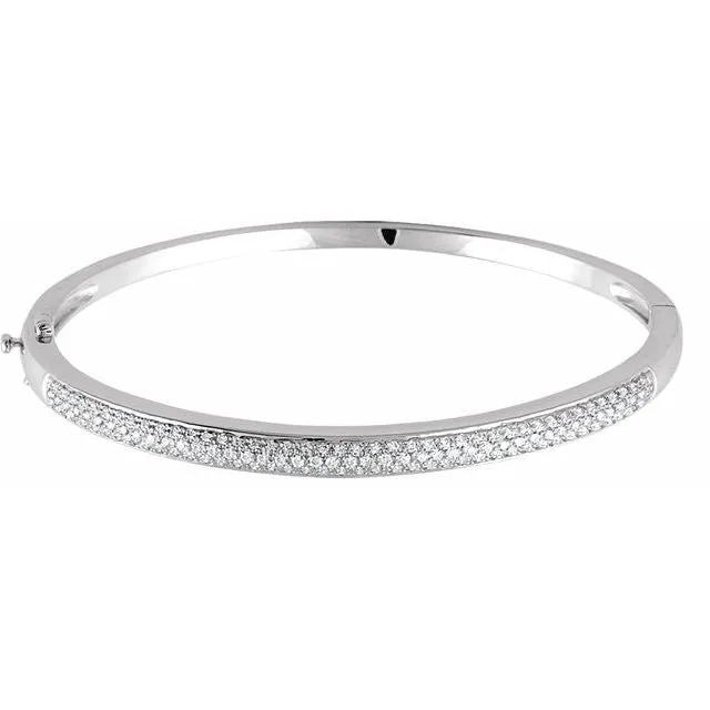 14K White Gold 1 CTW Natural Diamond Pavé Bracelet