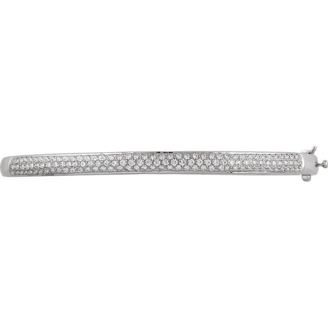 14K White Gold 1 CTW Natural Diamond Pavé Bracelet