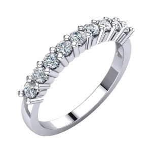 14k White Gold 1/2 CTW Diamond Classic Anniversary Band, Size 7