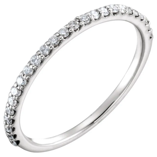 14k White Gold 1/4 CTW Diamond Band, Size 7