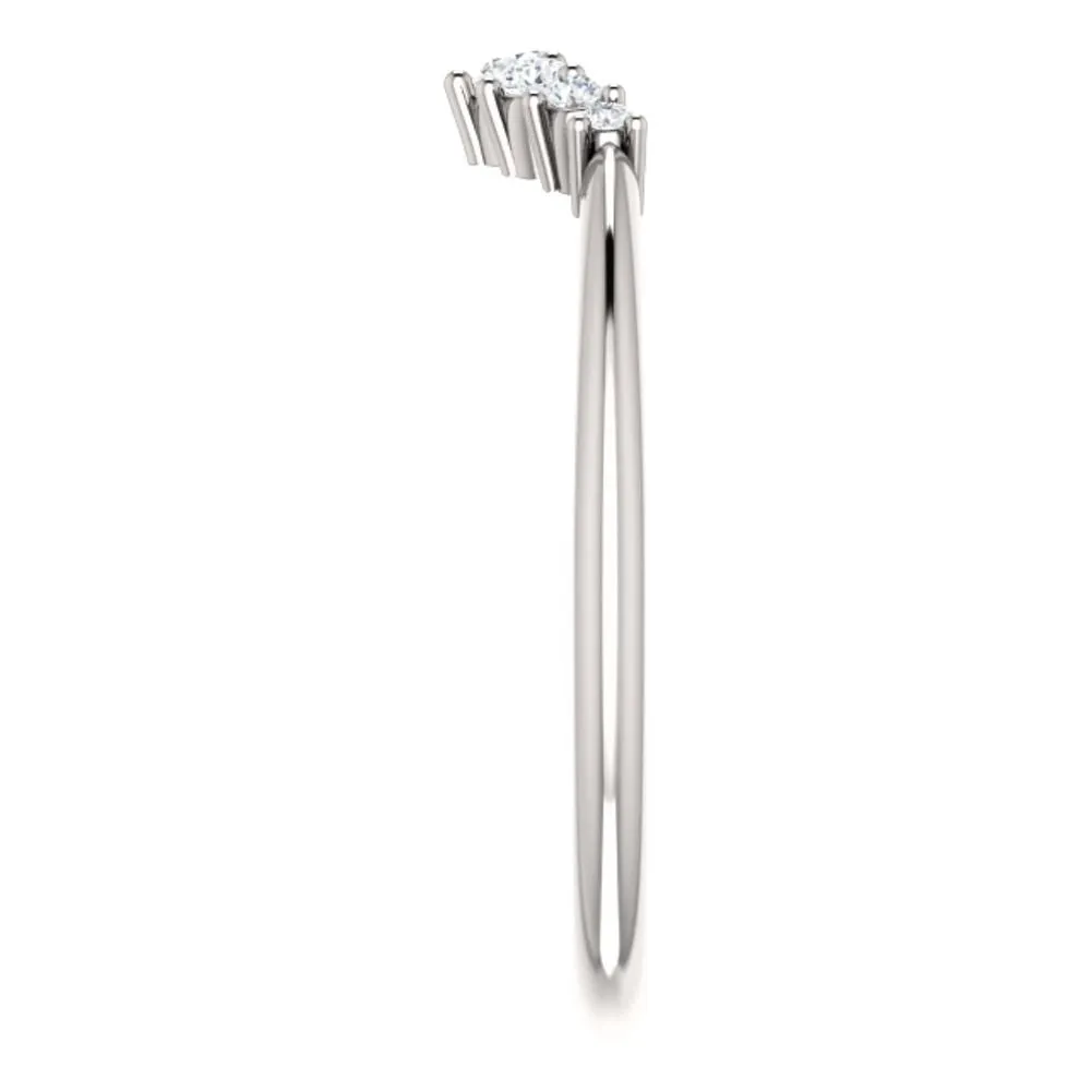 14k White Gold 1/8 CTW Diamond Contour Band, Size 7