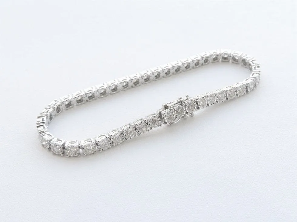 14K White Gold 3.15 Carat Diamond Tennis Bracelet