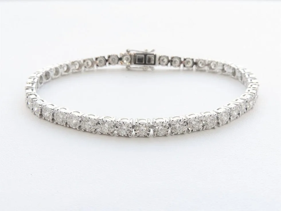 14K White Gold 3.15 Carat Diamond Tennis Bracelet