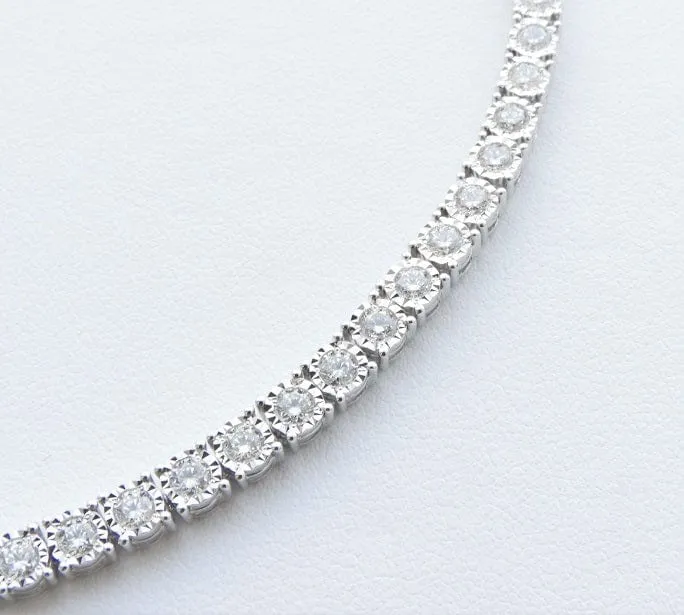 14K White Gold 3.15 Carat Diamond Tennis Bracelet