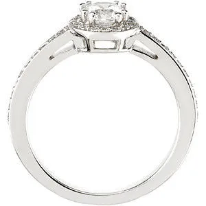 14k White Gold 3/4 CTW Diamond Engagement Ring, Size 7