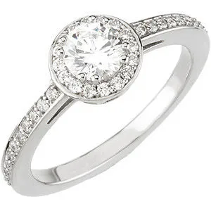 14k White Gold 3/4 CTW Diamond Engagement Ring, Size 7
