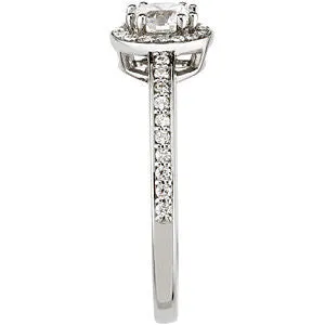 14k White Gold 3/4 CTW Diamond Engagement Ring, Size 7