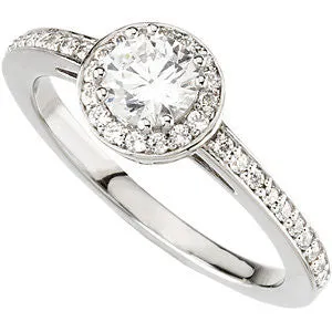 14k White Gold 3/4 CTW Diamond Engagement Ring, Size 7