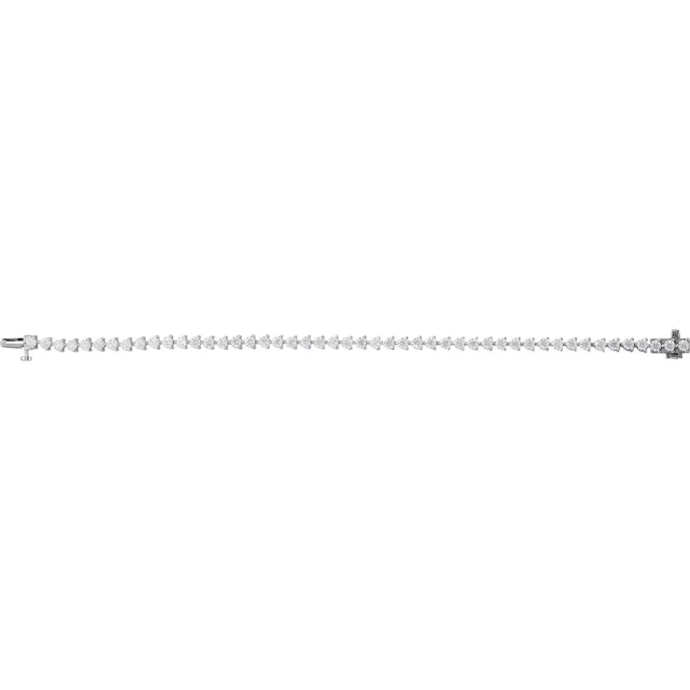 14k White Gold 5 CTW Diamond Line 7.25" Bracelet