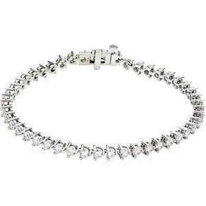 14k White Gold 5 CTW Diamond Line 7.25" Bracelet