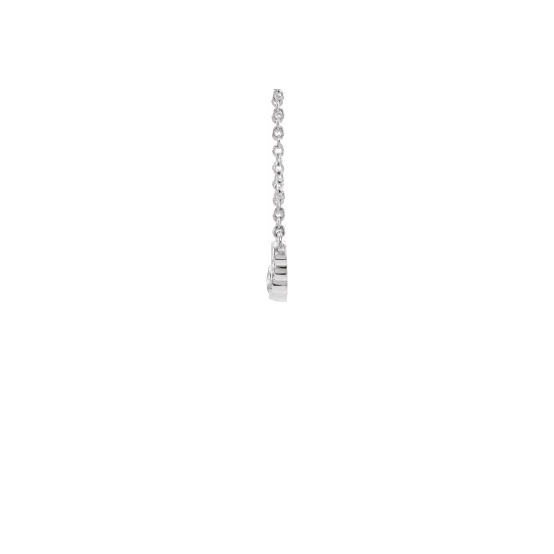 14k White Gold 7 Diamond Bar Necklace | 0.2ct