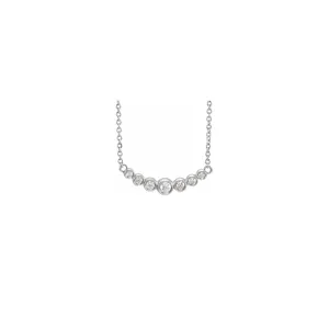 14k White Gold 7 Diamond Bar Necklace | 0.2ct