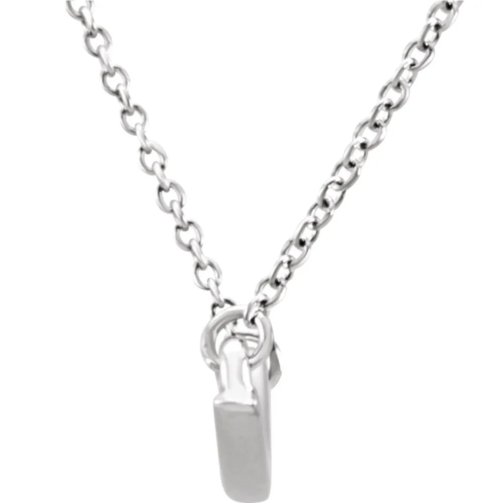 14k White Gold Curvilinear Bar 17.5" Necklace