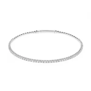 14k White Gold Diamond Flex Bangle, 2.35CTW