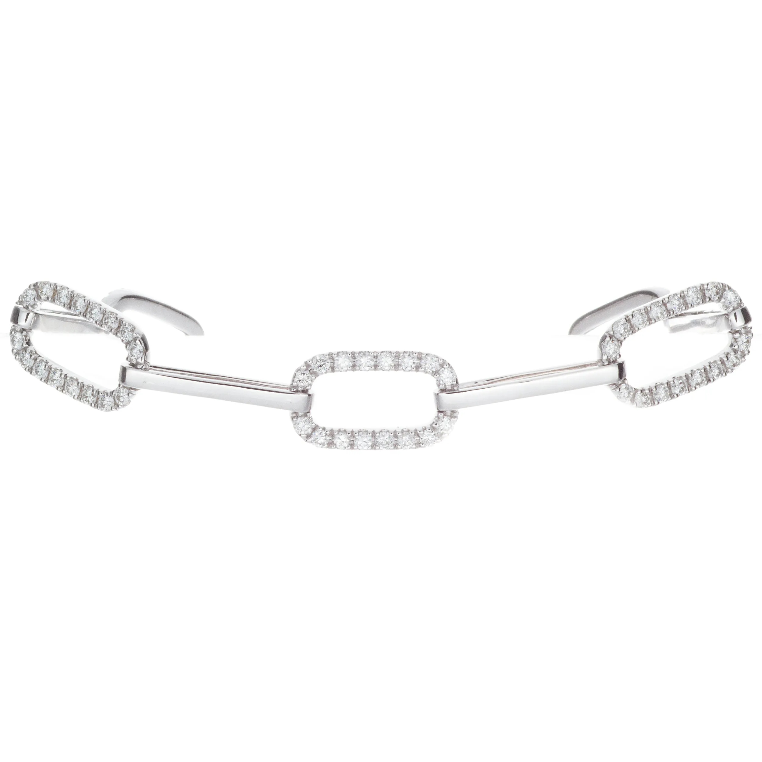14k White Gold Diamond Link Bracelet