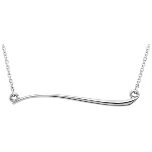 14k White Gold Freeform Bar 17.44" Necklace