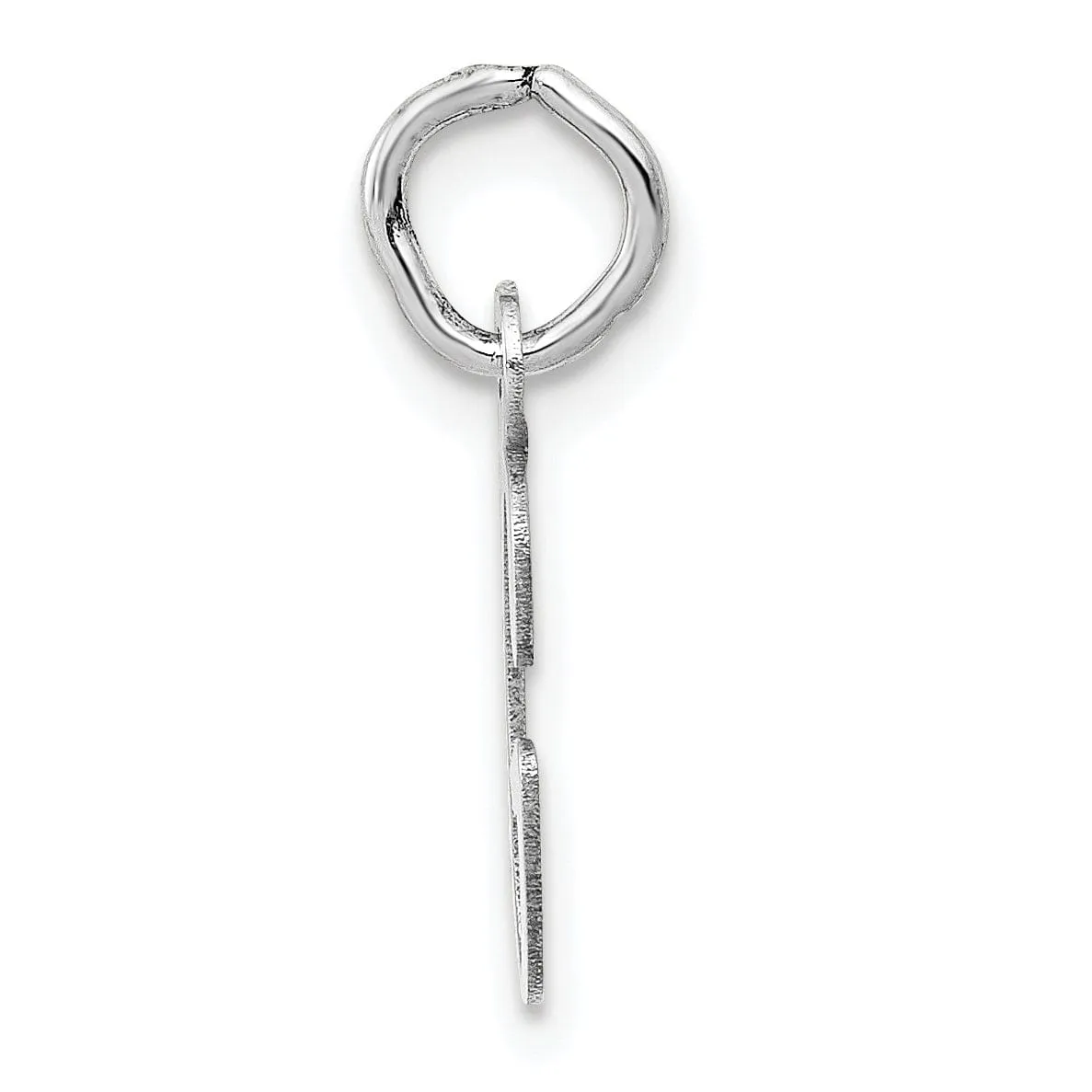 14k White Gold Small Slanted Block Letter G Initial Pendant