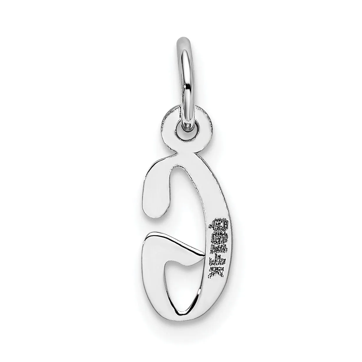 14k White Gold Small Slanted Block Letter G Initial Pendant