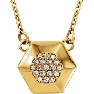 14K Yellow .08 CTW Diamond Geometric 16.5" Necklace