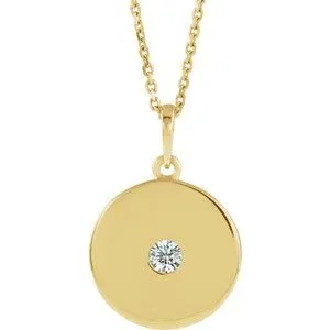 14K Yellow 1/10 CTW Diamond Disc Necklace