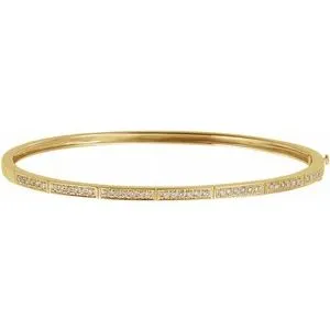 14K Yellow 1/3 CTW Diamond Bangle Bracelet