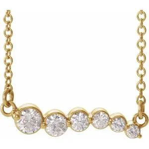 14K Yellow 1/4 CTW Diamond Graduated 18" Necklace