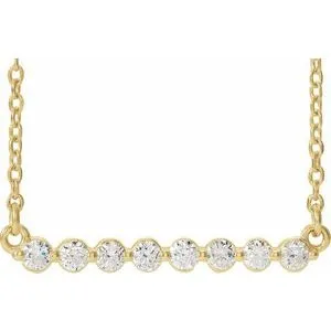 14K Yellow 1/4 CTW Natural Diamond Bar 16" Necklace