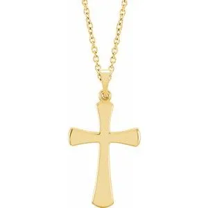 14K Yellow 28.5x19 mm Cross 18" Necklace