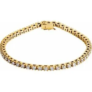 14K Yellow 3 1/2 CTW Diamond Line 7 1/4" Bracelet