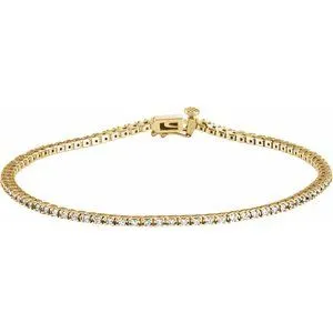 14K Yellow 7/8 CTW Natural Diamond Line 7 1/4" Bracelet