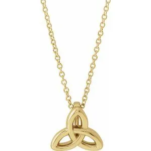 14K Yellow Celtic-Inspired Trinity 16-18" Necklace