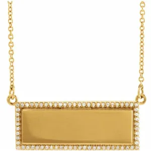 14K Yellow Gold 1/6 CTW Natural Diamond Bar 18" Necklace