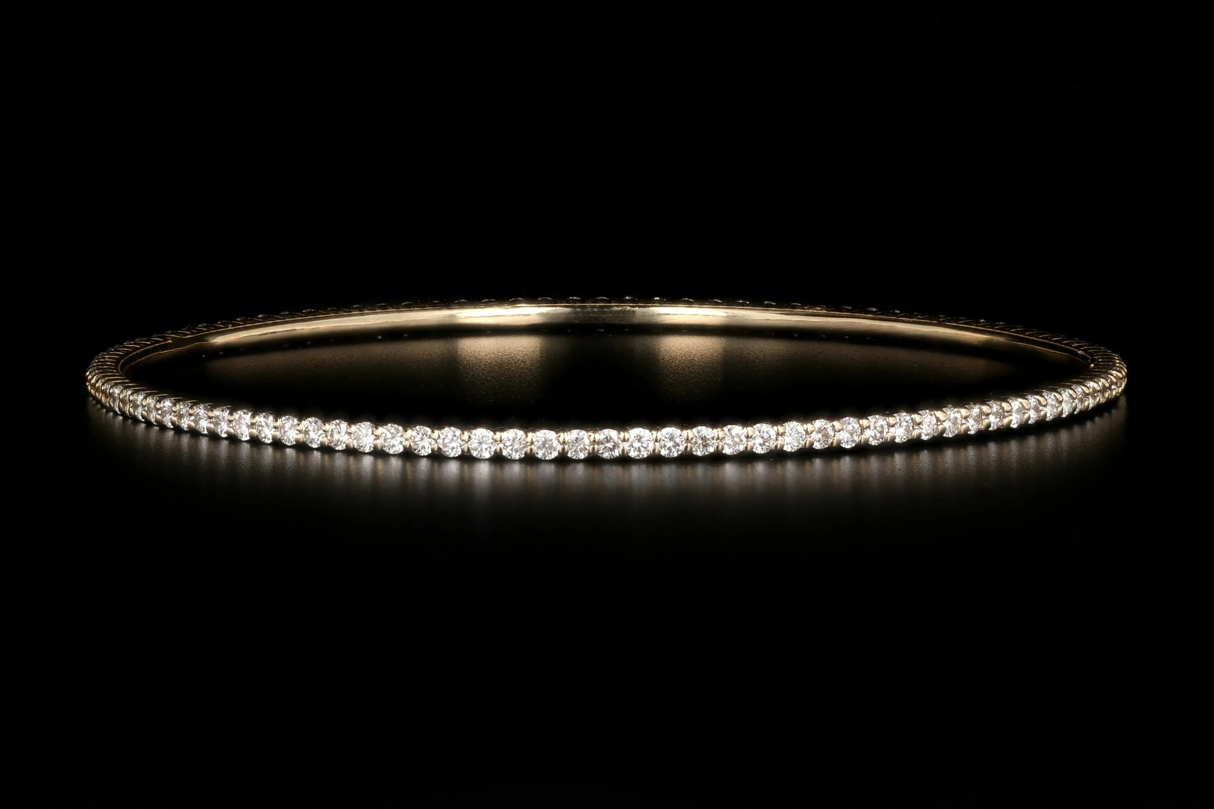 14K Yellow Gold 2.87 Carat Diamond Bangle