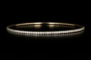 14K Yellow Gold 2.87 Carat Diamond Bangle