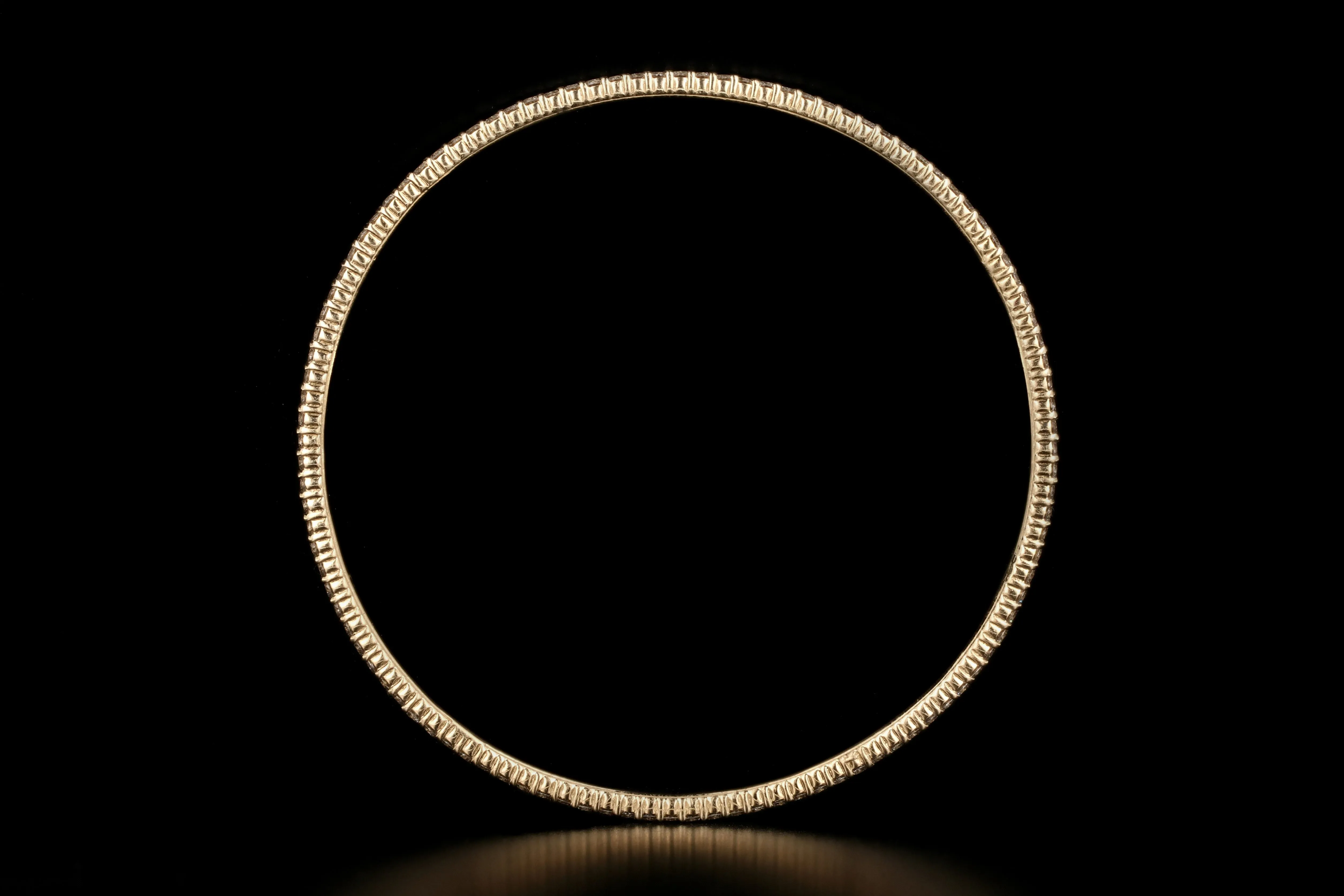 14K Yellow Gold 2.87 Carat Diamond Bangle