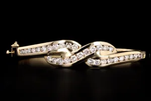 14K Yellow Gold 3 Carat Total Weight Diamond Bangle