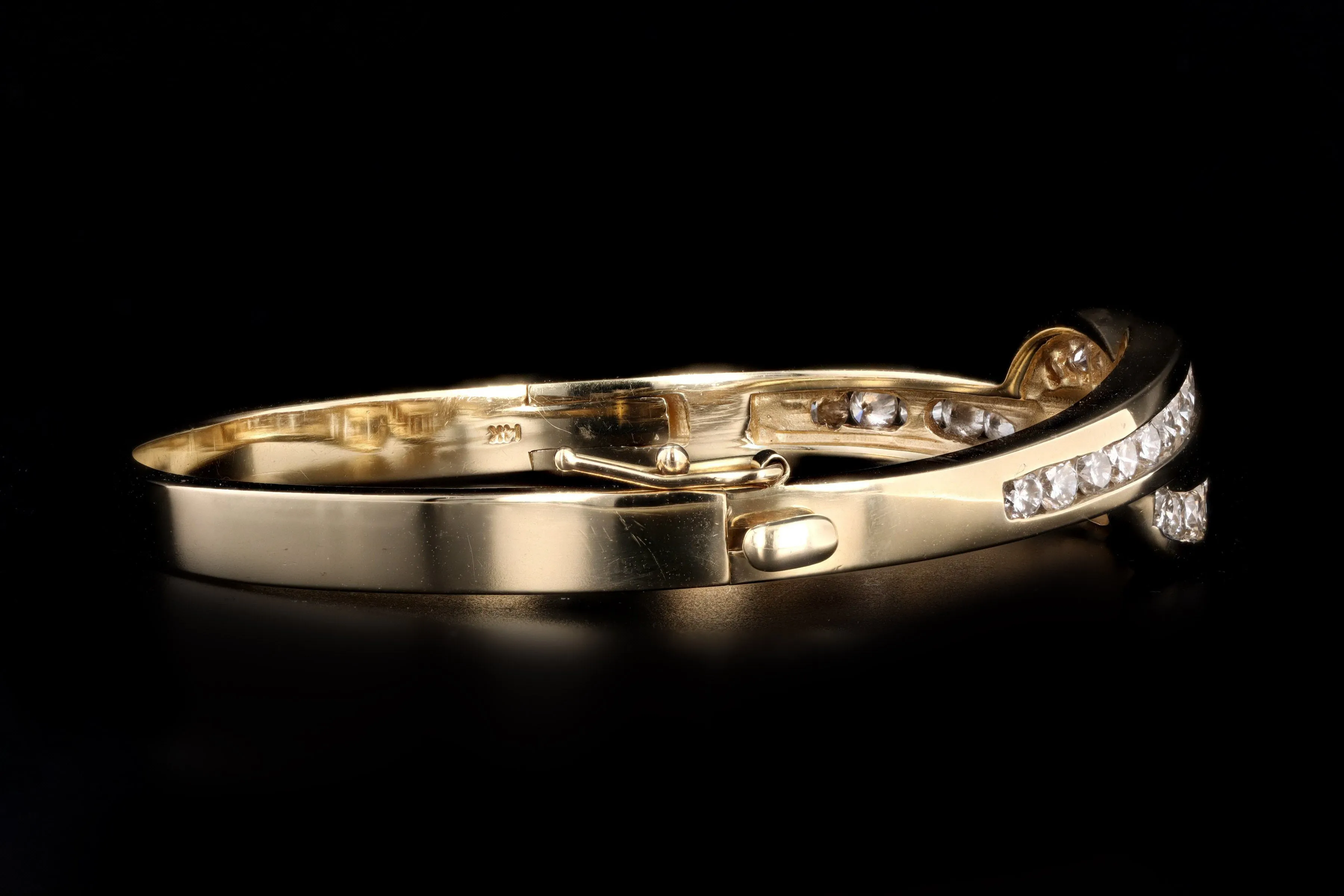 14K Yellow Gold 3 Carat Total Weight Diamond Bangle